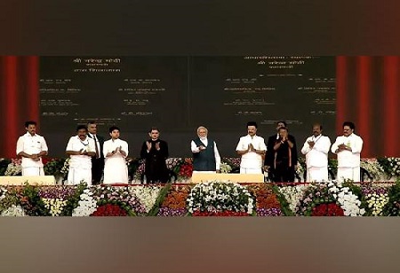 PM Modi lays Foundation Stone for Development Projects in Tamil Nadu